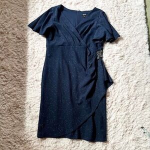 Navy Glamour Celestial Formal Mother of the Bride Dress Womens 16 Whimsical